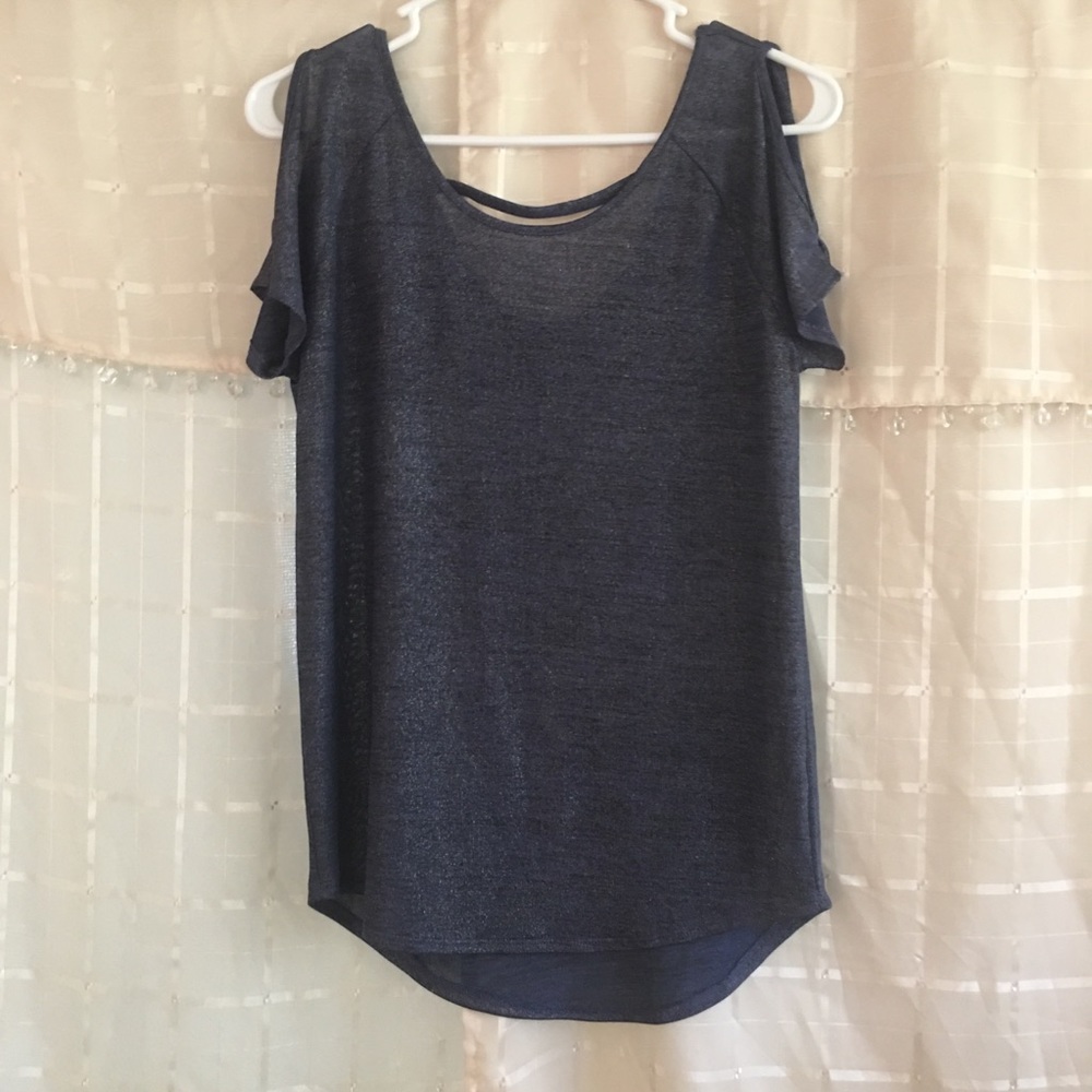 🌟B2G1🌟 Juicy Couture Blue Shimmer Cutout Top
